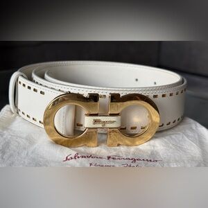 Salvatore Ferragamo white belt